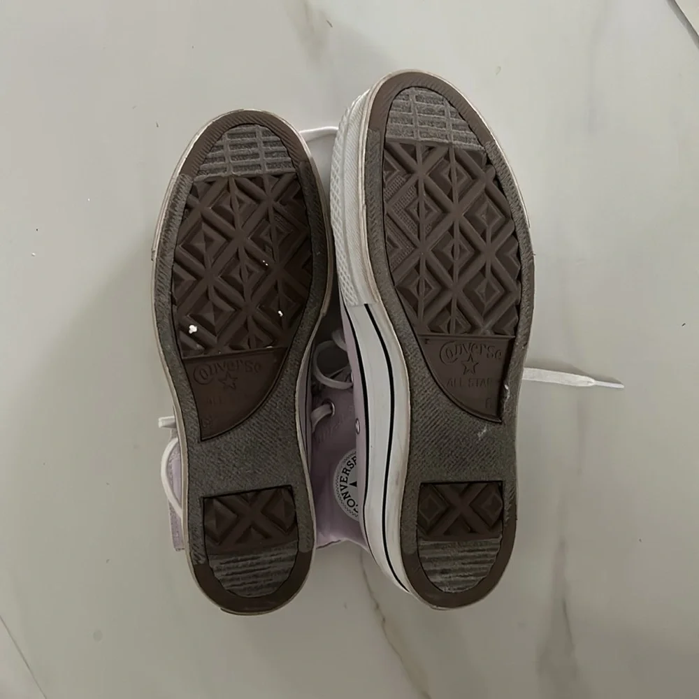 Converse Lavender High Top Platform Sneakers - Picture 6 of 7